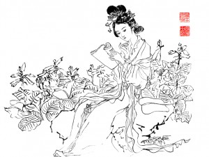 晏中手绘白描仕女图3 (28)