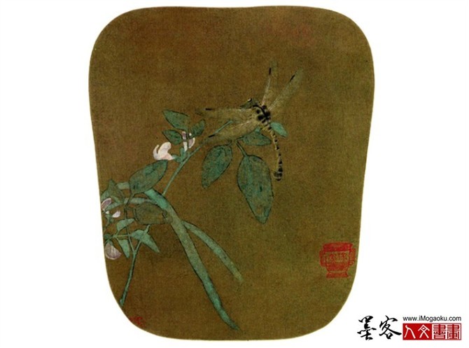 徐熙 豆花蜻蜓图