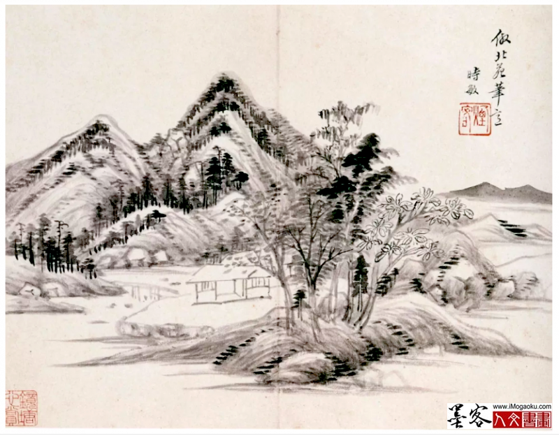 墨客人文书画之张彦中辑清王时敏绘画山水27
