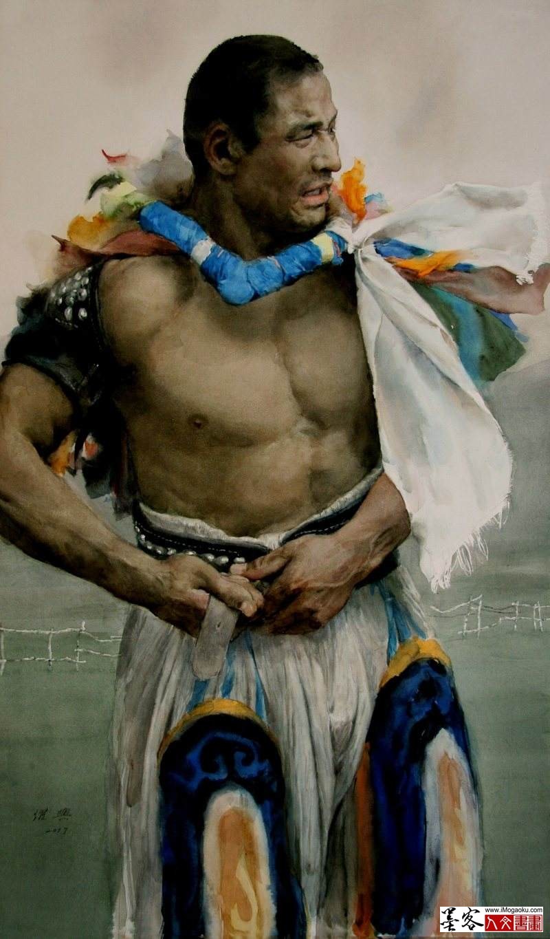 关维兴水彩人物画30