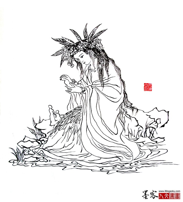 晏中临摹白描人物9187W