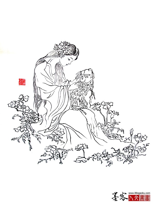 晏中临摹白描人物9192W