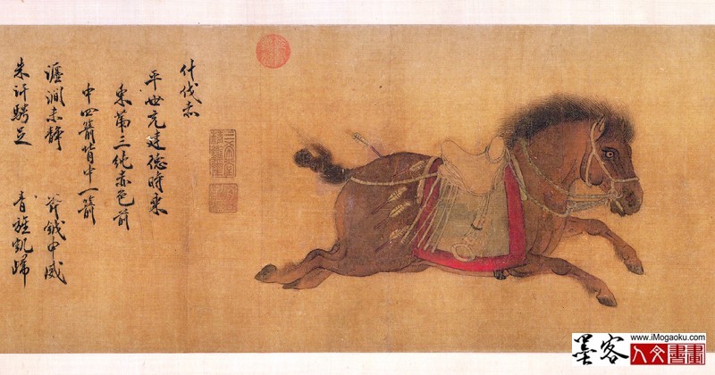 北齐金赵霖昭陵六骏图卷绢本_历代绘画_墨客人文书画手机版 北齐金赵霖昭陵六骏图卷绢本_历代绘画_墨客人文书画手机版