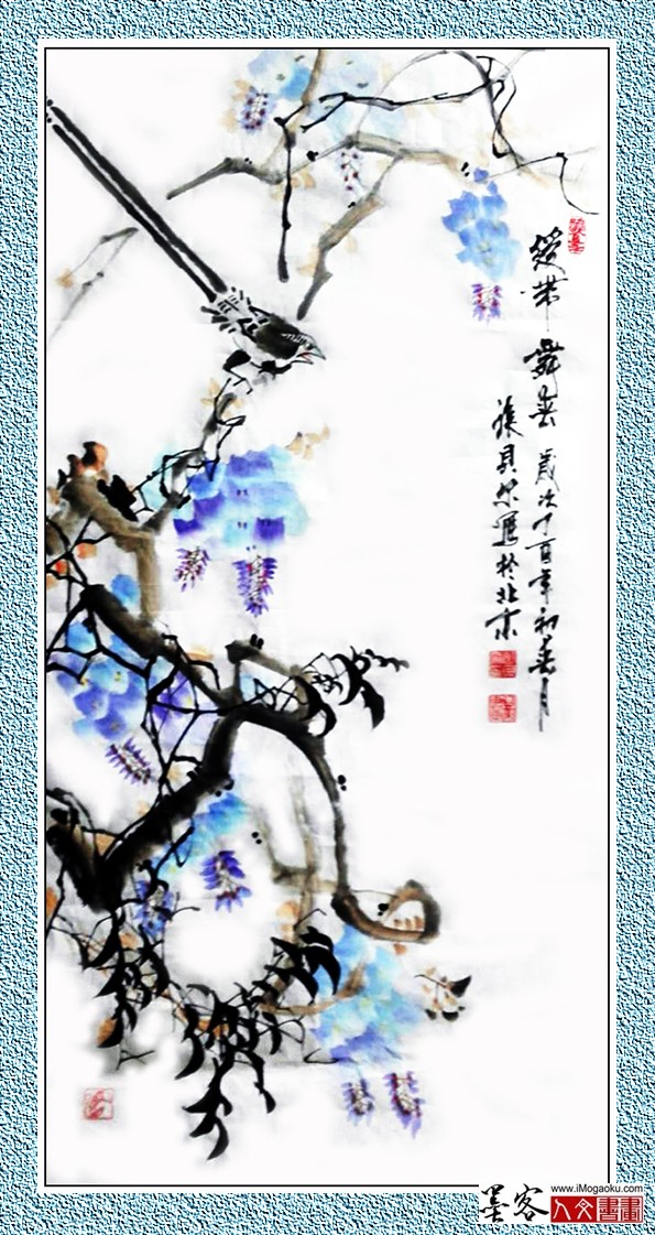 张贝尔国画《绶带舞春》W