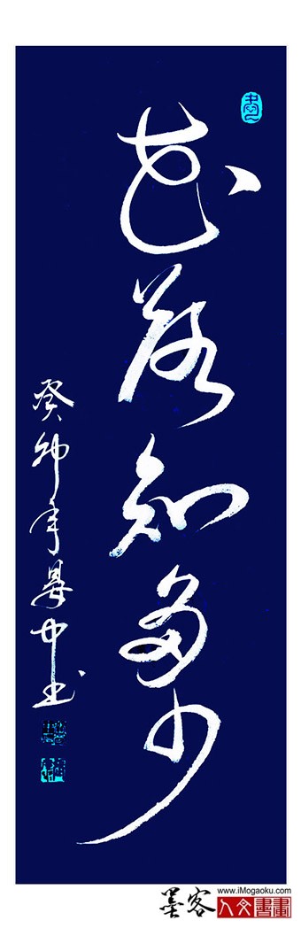 张彦中书法《花落知多少》m白