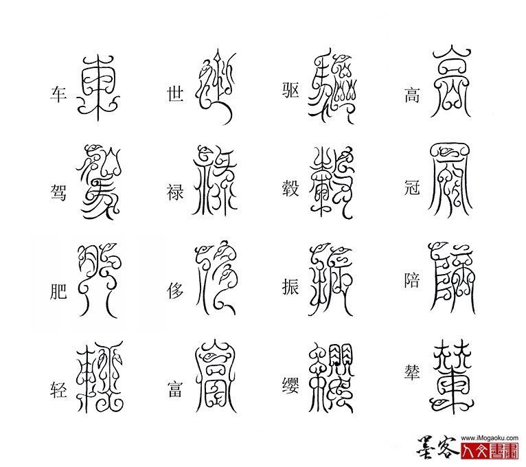 张彦中书法鸟虫篆《千字文》33(高冠陪辇)M