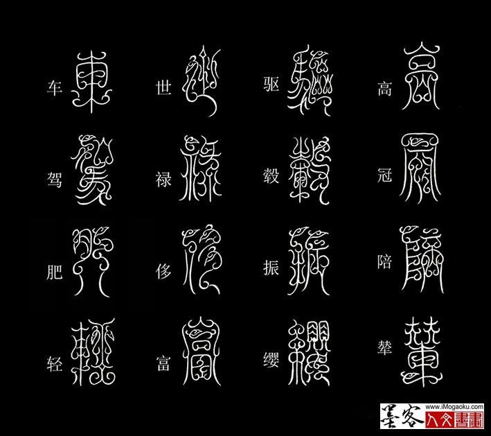 张彦中书法鸟虫篆《千字文》33(高冠陪辇）MF